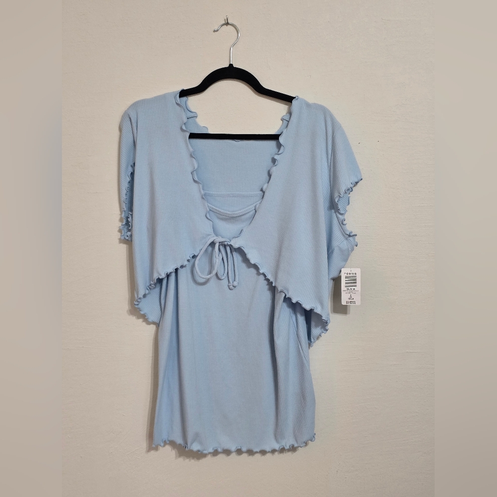Torrid Super Soft Rib Knit Top in Light Blue